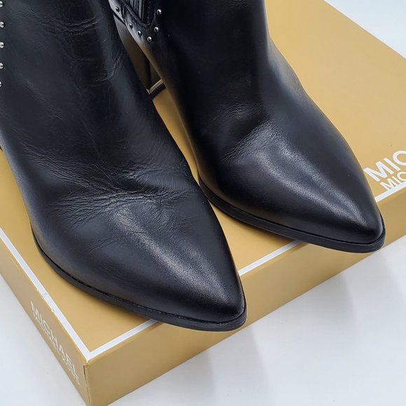 MICHAEL Michael Kors Black Leather Ankle Booties - Picture 15 of 16